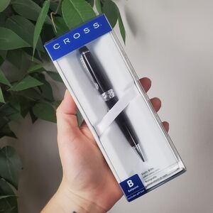 CROSS METAL BAILEY BALLPOINT PEN BLACK LACQUER WITH CROSS PEN GIFT BOX AT0452s-7